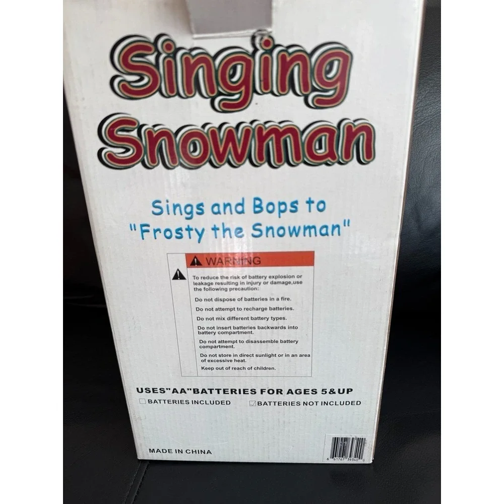Vtg Rubber Singing Snowman Dances Bops to Frosty the Snowman w Box Christmas 11" - Picture 11 of 11